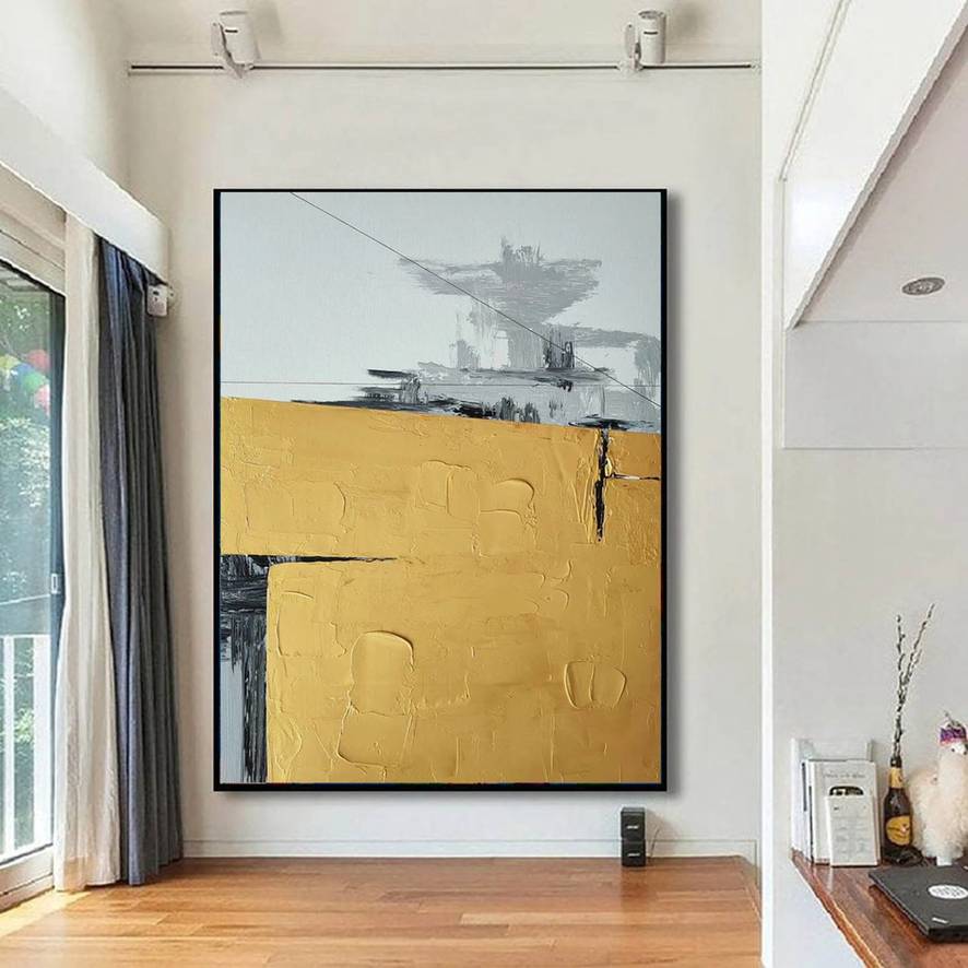 Entryway Leaf Black Abstract Canvas Artwork SAKA3 wall art